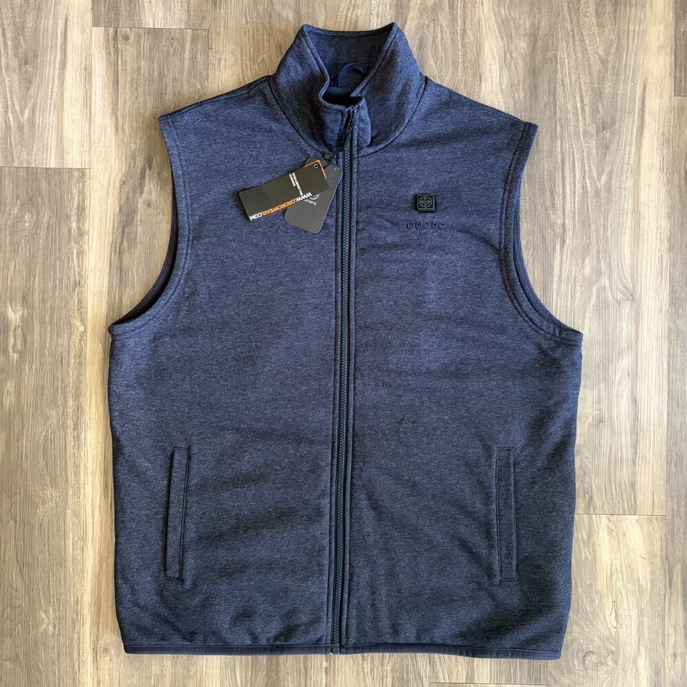 ORORO Heated Fleece Vest Men's Size XL Blue NWT New w/ Tags (NO BATTERY PACK)